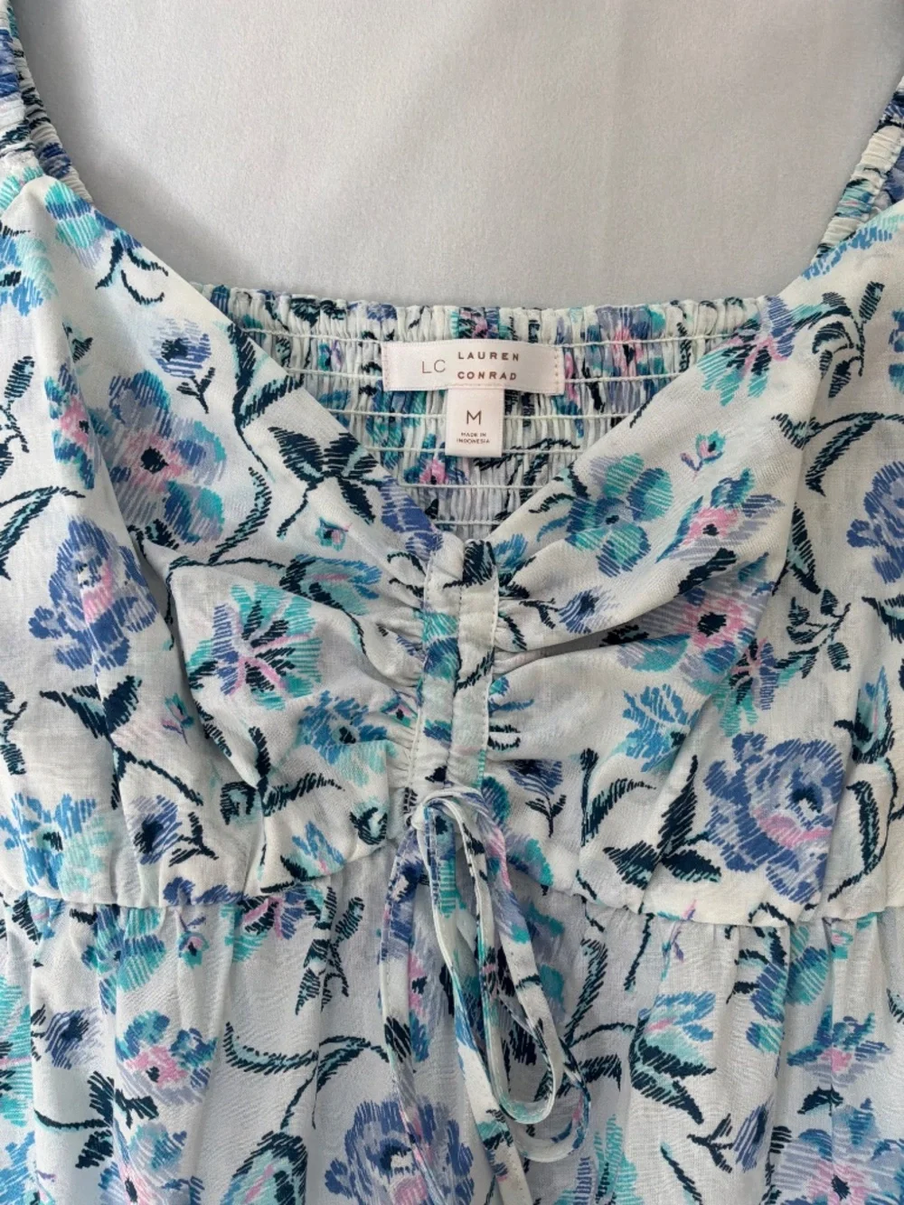 Lauren Conrad Elbow Length Cotton Floral Print Top - Picture 6 of 6